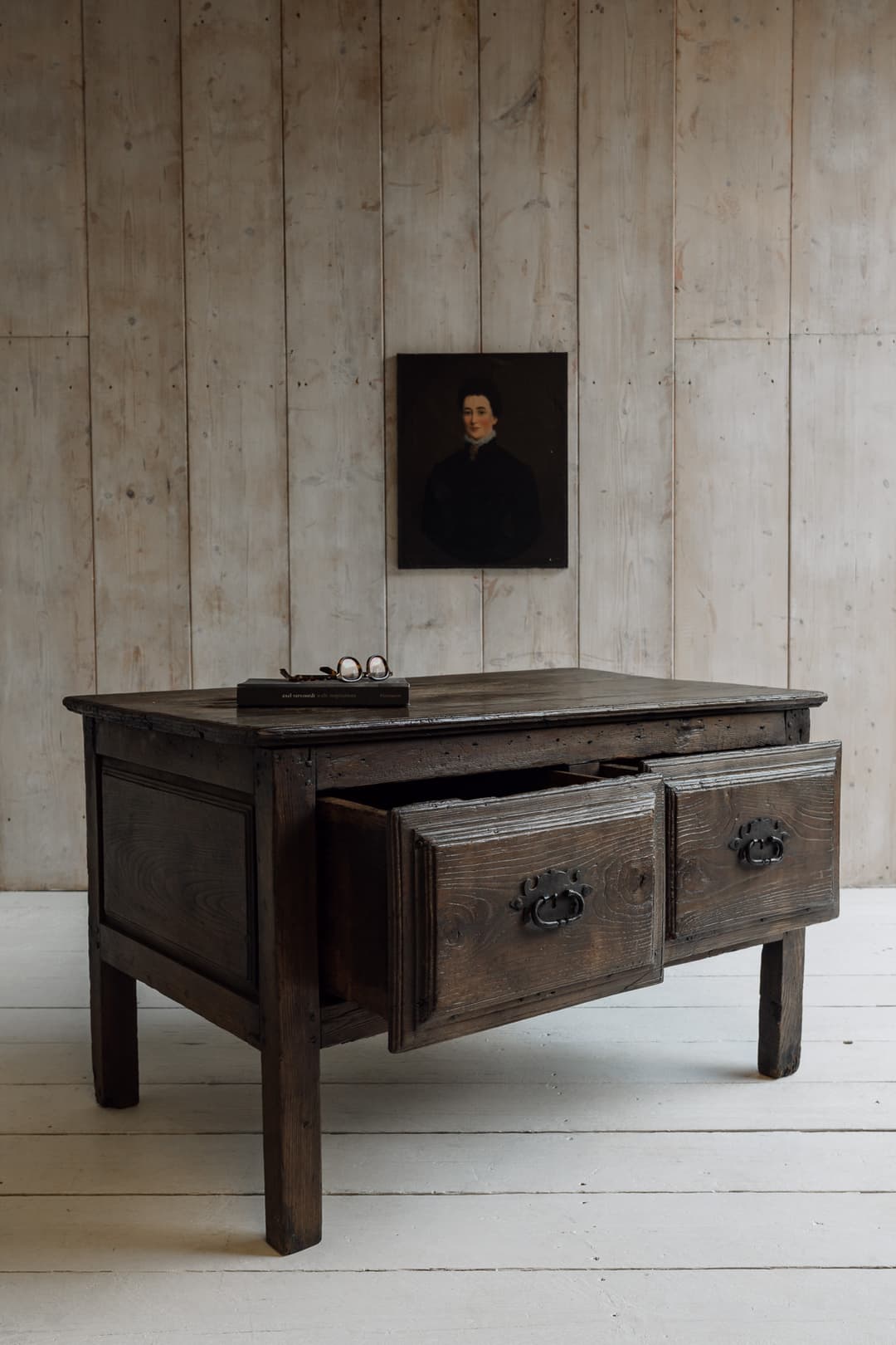 Late 18th Century Primitive Catalan Table in Solid Chestnut