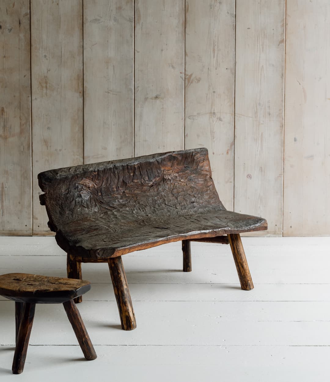 Primitive Monoxyl Bench, Savoie, 19th Century