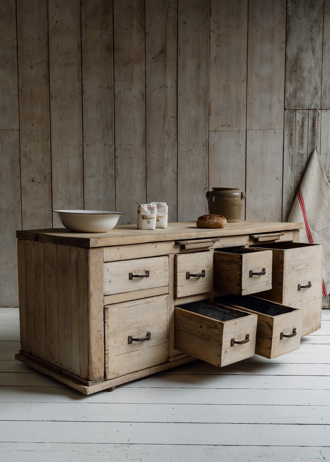A Monumental Baker's Workbench with Sycamore Top, c.1900