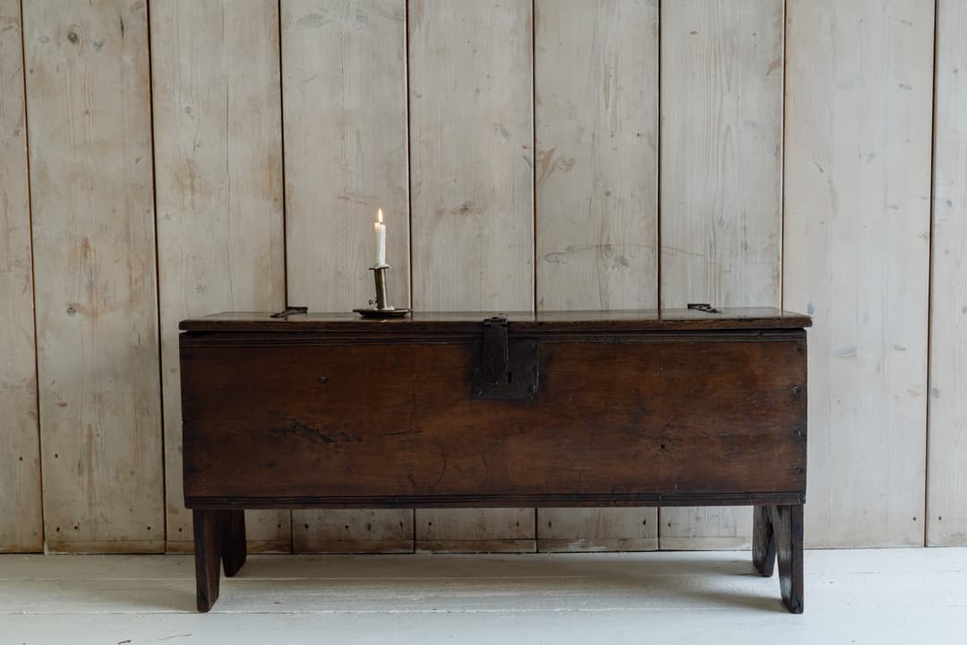 English Six-Plank Oak Coffer, Circa 1700
